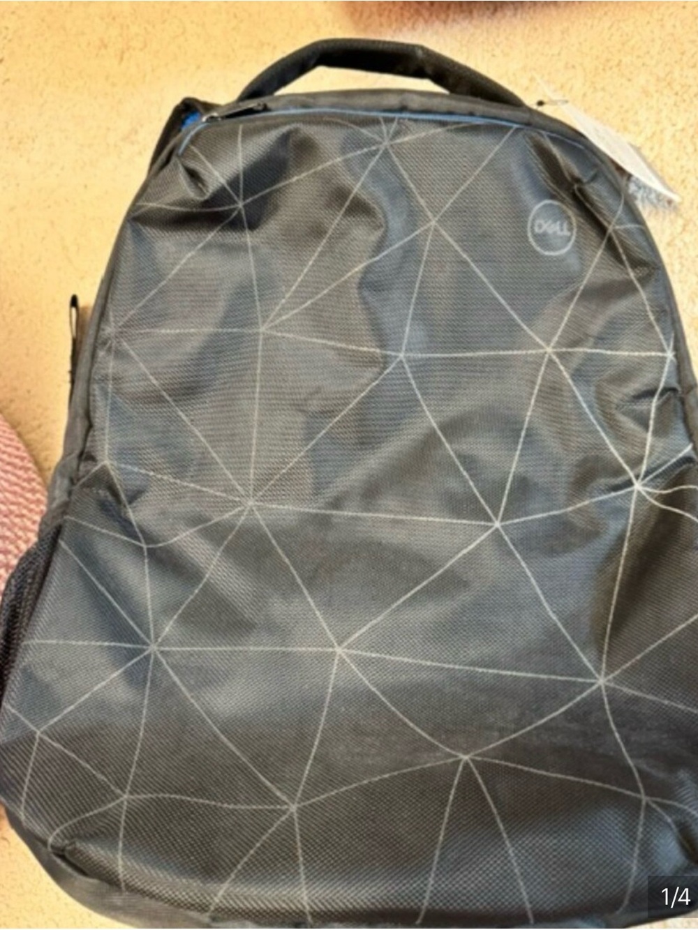 Dell Black Backpack with Geometric Stitch Pattern